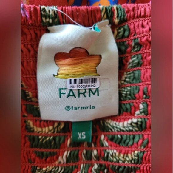 Farm Rio Mystic Bush Midi Boho Cold Shoulders Tropical Dress size XS - Picture 7 of 10